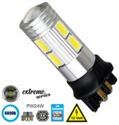 GloboStar® 81173 Λάμπα Αυτοκίνητου PW24W 3rd Generation Can-Bus Extreme Series LED 8 SMD 5630 &amp; 1 CREE XHP35 8W 1200lm 360° DC 12V IP20 Ψυχρό Λευκό 6000K