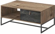 Lh-homefurniture Τραπεζάκι dark χρώμα Βελανιδιά+black stone 104x68x44cm DR-40