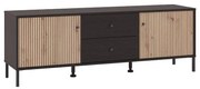 Έπιπλο Τηλεόρασης Correze 3K2F2V Μαύρος Δρύς - Artisan Oak 157x40x55 εκ.