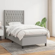 ΚΡΕΒΑΤΙ BOXSPRING ΜΕ ΣΤΡΩΜΑ ΑΝΟΙΧΤΟ ΓΚΡΙ 90X190 ΕΚ. ΥΦΑΣΜΑΤΙΝΟ 3131633