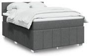 ΚΡΕΒΑΤΙ BOXSPRING ΜΕ ΣΤΡΩΜΑ ΣΚΟΥΡΟ ΓΚΡΙ 160X200 ΕΚ ΥΦΑΣΜΑΤΙΝΟ 3287120