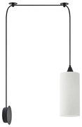 SE21-BL-4-BL1W-GL3 ADEPT TUBE Black Matt Wall Lamp White Glass+