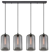 Φωτιστικό Οροφής - Ράγα Feint 77-8784 92x18x300cm 4xE27 60W Black-Smoke Homelighting