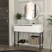 Κονσόλα με καθρέπτη Suzy Megapap χρώμα λευκό 90x29,6x76εκ.-GP042-0261,2