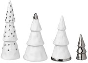 Χριστουγεννιάτικα Διακοσμητικά Δεντράκια Winter Forest (Σετ 4Τμχ) LBTRD0088683 Φ5,3x15,2cm White-Sil