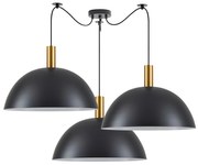 Φωτιστικό Οροφής SE21-GM-4-BL3-MS50 ADEPT TUBE Gold Matt Pendant Black Metal Shade+ - 51W - 100W - 77-8594