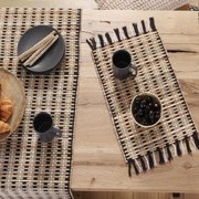 Σουπλά Straw Natural-Black Nef-Nef 33x48cm Άχυρο-Βαμβάκι