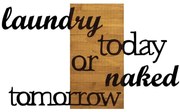 Διακοσμητικό Τοίχου Laundry Today 899SKL2178 99x3x58cm Walnut-Black Wallity Metal,Wood