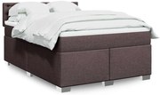 vidaXL Κρεβάτι Boxspring με Στρώμα Σκούρο Καφέ 140x190 εκ. Υφασμάτινο