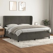 ΚΡΕΒΑΤΙ BOXSPRING ΜΕ ΣΤΡΩΜΑ ΣΚΟΥΡΟ ΓΚΡΙ 200X200 ΕΚ. ΒΕΛΟΥΔΙΝΟ 3129352