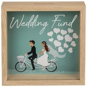 Κουμπαράς - κορνίζα ξύλινος Wedding Fund Υ20x20x5εκ.  τμχ.
