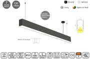 MP44.70C-255-S-3-O-OF-BL Linear Profile Lighting Ceiling 44.5x70mm 255cm HOMELIGHTING 77-12826