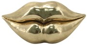 Διακοσμητικό Αντικείμενο Lips 65217 29x9,5cm Gold Πολυρεσίνη