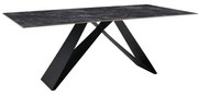 Τραπέζι Meja pakoword Sintered stone μαύρο με μεταλλικά πόδια σε μαύρη απόχρωση 200x100x76εκ (1 τεμάχια)