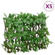 vidaXL Καφασωτό Επεκτεινόμενο 5 Τεμ. Πράσινο 180x30εκ. Τεχνητός Κισσός - Πράσινο