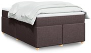 vidaXL Κρεβάτι Boxspring με Στρώμα Σκούρο Καφέ 120x200 εκ. Υφασμάτινο