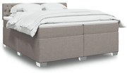 vidaXL Κρεβάτι Boxspring με Στρώμα Taupe 200x200 εκ. Υφασμάτινο