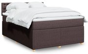 Κρεβάτι Boxspring με Στρώμα Σκούρο Καφέ 140x200 εκ Υφασμάτινο - Καφέ