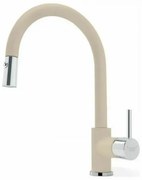Armando Vicario Fluo 18780 Granite Moonstone Ψηλή Μπαταρία Κουζίνας  Με αποσπώμενο Περιστρεφόμενο Ρουξούνι και Συρόμενο Ντους