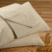 Σετ Σεντόνι Με 2 Μαξιλαροθήκες Polycotton Υπέρδιπλο Με Λάστιχο 160x200+32εκ. Layla Beige Casual Line Mini Melinen 20004843