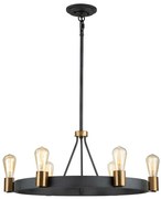 Πολυέλαιος Φωτιστικό Κρεμαστό/Οροφής 6xE27 Ψευδάργυρος Silas QN-SILAS-6P-DZ Quintiesse Elstead Lighting-QN-SILAS-6P-DZ-Μαύρο QN-SILAS-6P-DZ