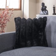 Μαξιλαροθήκη Διακοσμητική Γούνινη Morgan 06 Black Teoran 45X45 Πολυέστερ