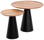 ΤΡΑΠΕΖΙA ΣΑΛΟΝΙΟΥ 2ΤΜΧ RIFF HM9997 ΞΥΛΟ MANGO-ΜΕΤΑΛΛΙΚΕΣ ΒΑΣΕΙΣ Φ60 & Φ40 εκ.