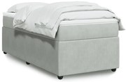 vidaXL Κρεβάτι Boxspring με Στρώμα Ανοιχτό Γκρι 80x200 εκ. Βελούδινο