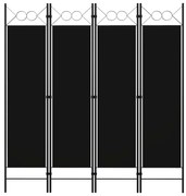 Διαχωριστικό Δωματίου με 4 Πάνελ Μαύρο 160 x 180 εκ.