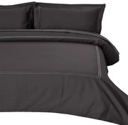 Σεντόνια Satin Embroidered Classico 4 (Σετ 4τμχ) Anthracite Anna Riska King Size 270x270cm 100% Cotton Satin
