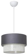 Fansi single light ceiling lamp gray fabric D30x60cm 30x30x23 εκ.