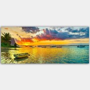 Πίνακας Καμβάς 451ERN1746 120x50cm Multi Wallity Οριζόντιοι Ξύλο, Καμβάς