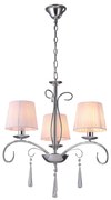 KQ 9007-3 FLAREN NICKEL PENDANT CRYSTALS &amp; WHITE SHADES HOMELIGHTING 77-8195