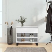 Παπουτσοθήκη Γυαλιστερή Λευκή 70x36x60 εκ. Επεξεργασμένο Ξύλο 831446