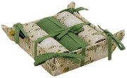 Πετσέτες Κουζίνας Pane 252 Σε Καλαθάκι (Σετ 4τμχ) Green-Beige Kentia 40x70cm 100% Βαμβάκι
