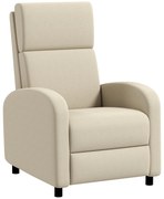 HOMCOM Πολυθρόνα Relax, Ανακλινόμενη, έως 160°, 64 x 86 x 102 cm, Κρεμ