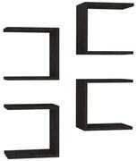 Ραφιέρα τοίχου Perari 4 τεμ. σκούρο καρυδί 30x19,6x30 εκ. 30x19.6x30 εκ.