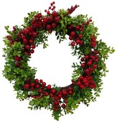 Χριστουγεννιάτικο Στεφάνι Πράσινο με Berries 55cm 26246