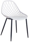 Καρέκλα LIO C9524.01 Πολυπροπυλενίου Λευκή με Μεταλλικά πόδια Μαύρα 52x53x82Υεκ. 4αδα 52x53x82 εκ.