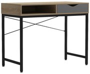 Intrahome Γραφείο εργασίας Kama Intrahome σε sonoma-γκρι απόχρωση με μαύρα μεταλλικά πόδια 95x48x76εκ | SKU: INTRAPA-341111174