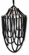 Ceiling Light S Line 110cm Κρεμαστό Χειροποίητο Με Ξύλινες Μαύρες Χάντρες SS26-0071