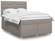 vidaXL Κρεβάτι Boxspring με Στρώμα Taupe 140x200 εκ. Υφασμάτινο