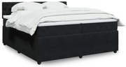 vidaXL Κρεβάτι Boxspring με Στρώμα Μαύρο 200x200 εκ. Βελούδινο