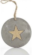 Magic Christmas Στολίδι Αστέρι Γύψινο 8x8x0.7cm Γκρι 600-43811