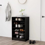 Παπουτσοθήκη Μαύρη 60 x 35 x 92 εκ. από Επεξ. Ξύλο 808946