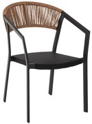 Καρέκλα - Πολυθρόνα MIRI C5891.05 Αλουμινίου Σκελετός - Textline Μαύρο και Rattan Μπέζ 57,5x59x81,5Y εκ. 57.5x59x81.5 εκ.