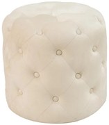 Σκαμπό-πουφ Seval βελούδο κρεμ Φ49x47εκ 49x49x47 εκ.
