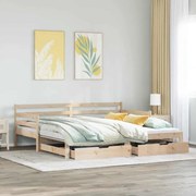 vidaXL Καναπές Κρεβάτι Συρόμενος Χωρίς Στρώμα 80x200 εκ. &amp; Συρτάρια