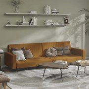 vidaXL Καναπές Κρεβάτι Διθέσιος Καφέ Βελούδινος