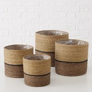 Καλάθι Καπώ Σετ 4τμχ Ψάθινο-Seagrass Μπεζ-Καφέ 20x19,5εκ.-23x22εκ.-26x25,5εκ.-29x28εκ. Zane MSA 20-26-484